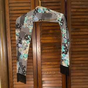 Thailand Floral Patchwork Scarf with Fringe